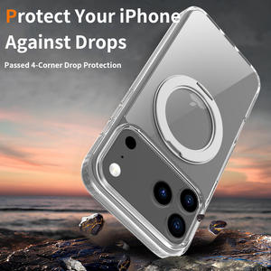 Fundas para Teléfono Antihuellas con Anillo Magnético Transparente que Puede Girar 360 Grados °   Funda Protectora Antigolpes para iPhone 17 16 Pro Max - Product Image 4