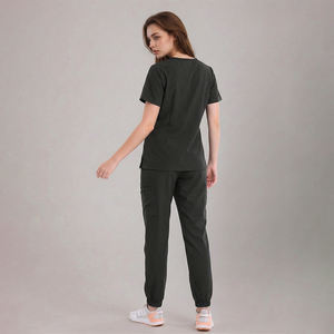 Conjuntos de Uniformes Médicos de Tela Elástica 62% Rayón 32% Nailon 6% Spandex, Cuello en V, Manga Corta, Pantalones Jogger, Múltiples Bolsillos, Uniformes de Enfermería - Product Image 6