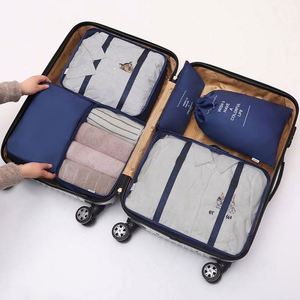 Custom Logo Foldable Suitcase Organizer <b>Compression</b> Packing Cubes Sets Luggage Storage <b>Bag</b> for Travel - Product Image 3