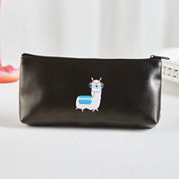 Étui à crayons d'école pour enfants avec motif d'animaux de dessin animé, pour filles et garçons, trousse à crayons mignonne pour enfants, sac à maquillage en cuir PU