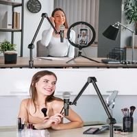 Support de microphone stable avec ressort de tension intégré, charge de 1,5 kg, bras de micro à pince pour studio et diffusion en direct