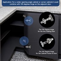 Charnière d'angle avancée de 35 mm à 135 degrés, réglable en 3D, à fermeture amortie pour porte de meuble Lazy Susan