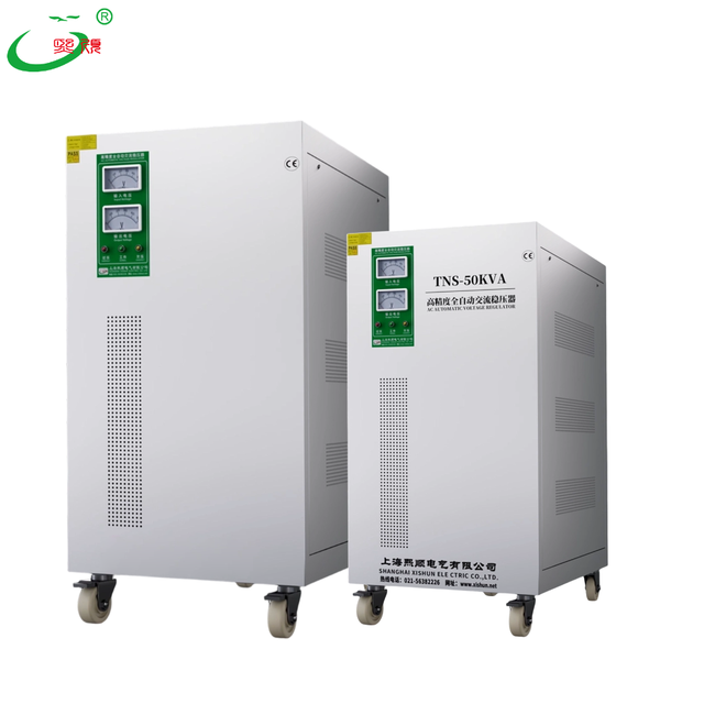 High-Precision Fully Automatic Compensation Power Supply TNS-50kVA 280-450V Three Phase High-Power Pure Copper AC Stabilizer LCD