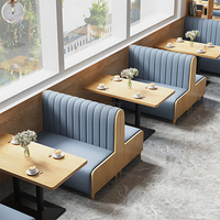 Canapé-banc de restaurant personnalisé sans accoudoirs en cuir PU et bois, design d'intérieur moderne, pour café
