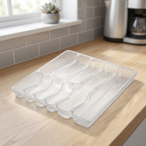 CATEEM MRD405-TK Organizador de Cocina Multifuncional Jumbo Transparente de Plástico PP para Palillos/Cucharas - Product Image 3