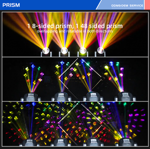 4 Peças com Estojo de Transporte, Luz de Feixe de 295W com 18 Prismas, Controle DMX512, Efeitos de Luz para Palco de Clube Noturno - Product Image 4