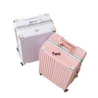 Valise à roulettes unisexe en aluminium avec cadre en aluminium, valise à roulettes en PVC, valise de cabine 20 pouces, sac de voyage imperméable avec fonctions antivol