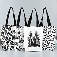 Fournitures de fête d'Halloween Décoration Sac en coton Trick-or-Treating Halloween Citrouille Souriant Visage Sang Sac en toile