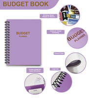 Ensemble cadeau agenda et stylo B5 Budget Planner avec autocollants, reliure spirale, agenda mensuel, fournitures scolaires personnalisées