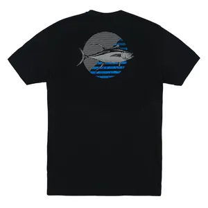 Высококачественная футболка в тяжелом весе из 100% хлопка с принтом Простая мужская футболка для рыбалки