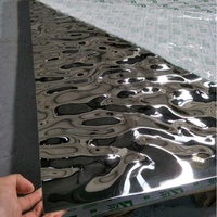 Panneau mural en acier inoxydable de type SS, panneau de plafond 3D pour la décoration artistique de la maison, plaques et panneaux en acier inoxydable ondulé à effet d'eau
