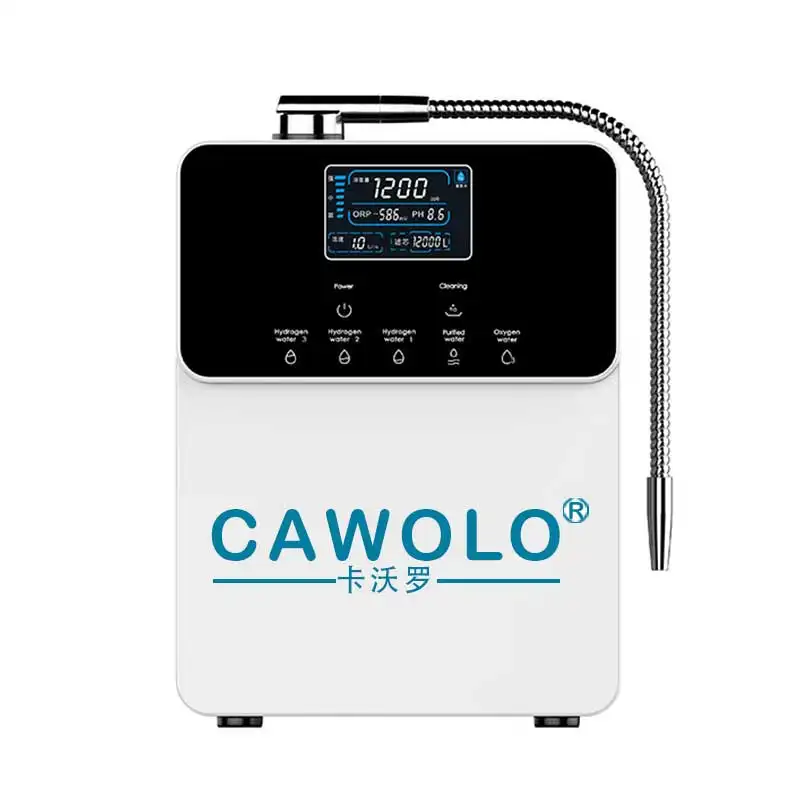 Cawolo 1500ppb ionizador de água, máquina portátil de hidrogênio para tratamento de água e ozônio