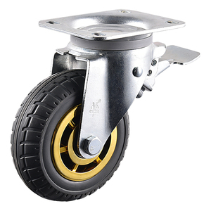 VIMA Black 6 Inch Swivel Caster Wheel Iron Rubber PP 200kg Load Capacity <b>Double</b> Ball Bearing Galvanized Surface for Waste <b>Bin</b> - Product Image 4