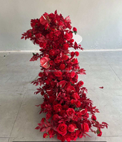 Künstlicher Seidenblumen-Läufer für Treppen Langer Blumen-Gangläufer Hochzeits-Blumenläufer für Treppendekoration