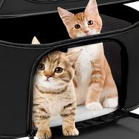 Sac de transport pliable et respirant en tissu Oxford écologique pour chiens et chats - Sac à dos portable et lavable avec fermeture éclair pour toutes les saisons