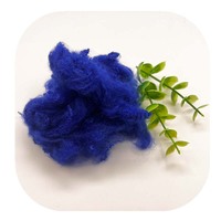 Fournisseur direct de fibres de polyester en balles, fibres de polyester bleues pour rembourrage