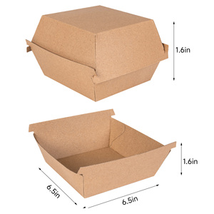 Bol jetable et boîte à hamburger en papier kraft, vendus séparément pour le bol et ensembles pour l'emballage, pour les fêtes quotidiennes ou les magasins d'alimentation - Product Image 3