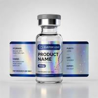 Étiquettes autocollantes holographiques OEM d'usine pour flacons de 3 ml, 5 ml, 10 ml, pour utilisation en recherche, flacons en verre étanches