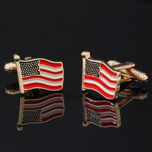 Jour de l'indépendance accessoires de luxe populaire créatif <span class=keywords><strong>drapeau</strong></span> américain hommes chemise française boutons de manchette pour hommes - Product Image 4