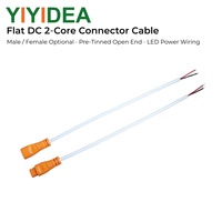 Câble Connecteur Plat DC Mâle-Femelle 2 Fils Pré-Étamellés Blanc pour Connexion d'Alimentation de Panneau LED