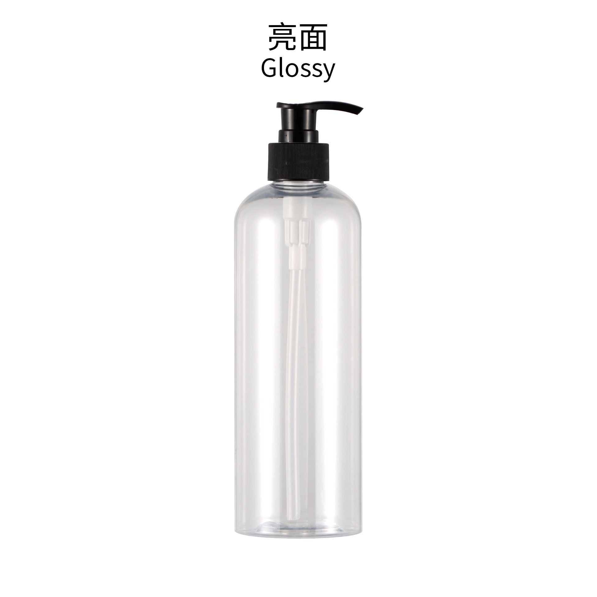 Flacon transparent OH pompe noire