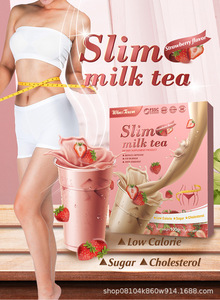 Thé au lait léger et crémeux pour le soutien du poids, saveur fraise-taro avec une douceur équilibrée, paquet individuel <span class=keywords><strong>de</strong></span> 100g - Product Image 5