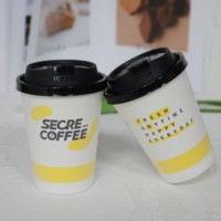 Bouteille en mousse compostable biodégradable personnalisée Gobelet en papier à isolation thermique à double paroi pour l'emballage d'aliments et de boissons Logo personnalisé