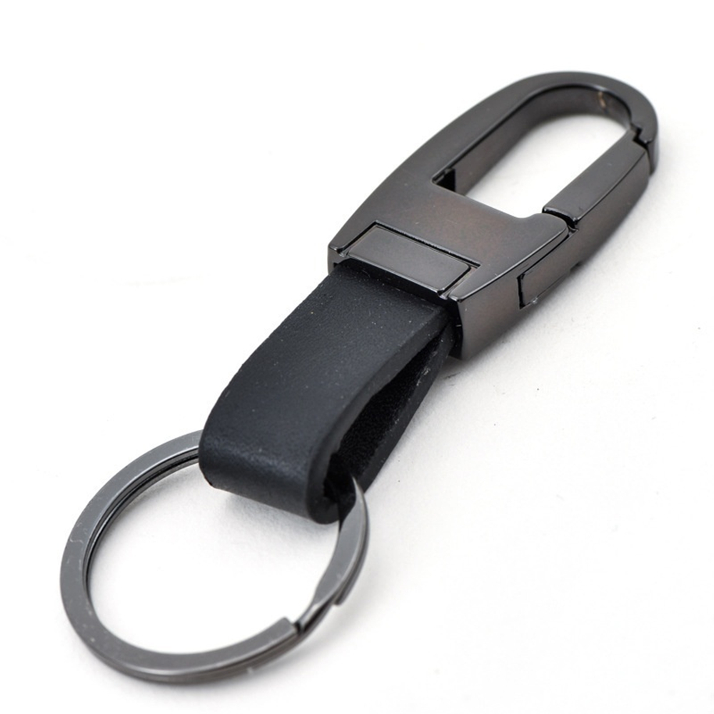 Men's Simple Waist Buckle Leather Business Keychain Car Key Holder Classic Key Ring Accessories Gift For Man