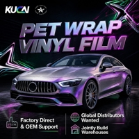 Film adhésif pour voiture en PVC PET 1,52*17m, effet caméléon brillant violet, décalcomanies décoratives pour carrosserie, film de protection pour voiture