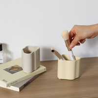 Pot de rangement multifonctionnel créatif en porcelaine de style nordique, irrégulier, moulé par injection, à un seul niveau, pour bureau, porte-crayons