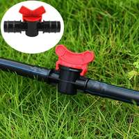 Mini-vanne en plastique avec capuchon rouge, interrupteur de commande, raccord de tuyau d'irrigation, diamètre 16 mm, marque Weisheng, pour ferme, jardin, pelouse, arrosage goutte à goutte