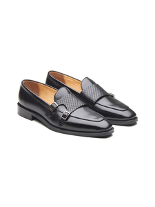 Mocasines de cuero importado con punta redonda para hombre, con diseño clásico sin cordones, construcción formal, forro de cuero DD y Ortholite. - Product Image 5