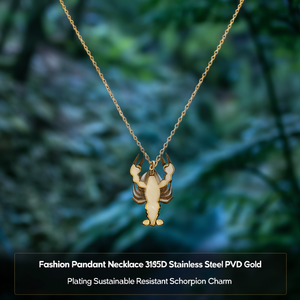 Collier Pendentif Tendance en Acier Inoxydable 316L Plaqué Or PVD, Charme Scorpion Durable et Résistant - Product Image 3