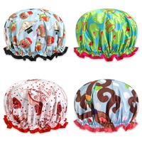 Bonnets de douche réutilisables imperméables à l'eau de double couche de tissu de satin de haute qualité pour se baigner