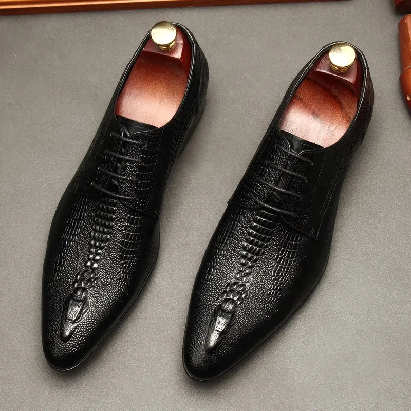 2022 new business formal leather shoes buckle wedding dress shoes