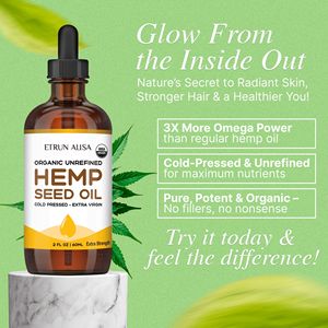 Органическое масло семян конопли ETRUN ALISA, экстра-класс, холодного отжима, премиум-качество, для ухода за волосами, телом, лицом и кожей — под собственной торговой маркой - Product Image 4