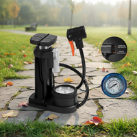 Mini pompe à vélo portable haute pression 140 PSI, pompe manuelle en alliage d'aluminium avec manomètre pour le cyclisme sur route et VTT