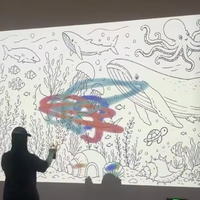 Projecteur laser interactif mural pour enfants : Graffiti numérique d'intérieur, jeux vidéo interactifs et lampe torche laser