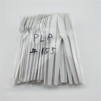 Ensemble de couverts CPLA compostables et biodégradables, vaisselle écologique, fourchette, couteau, cuillère pour les voyages