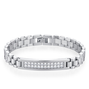 Korean Japanese Style Couple <b>Bracelets</b> for Men Women Casual Versatile Inlaid Rhinestone Fashion Minimalist Double Row Zircon Wat - Product Image 1