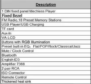 Odm Nhà Máy Giá jsd920 phổ xe Mp3 Máy nghe nhạc 7 màu đèn/USB/TF/AUX kết nối duy nhất DIN xe sử dụng 12V Stereo - Product Image 5