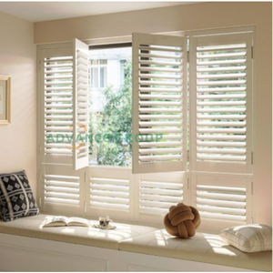 Volets de fenêtre sur mesure en PVC et aluminium, panneaux à persiennes, volets horizontaux en <span class=keywords><strong>bois</strong></span> de style français, fabrication chinoise - Product Image 1