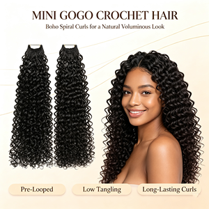 Extensiones de Cabello Sintético Mini <span class=keywords><strong>GoGo</strong></span> para Crochet, 2 Hebras en Espiral, Pequeñas y Rizadas, Pre-Enlazadas, Onduladas Estilo Boho - Product Image 4