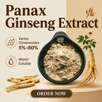 Extrait de Ginseng Panax de Haute Qualité, Ginsénosides 80%, Soluble dans l'Eau, 5%-80% Ginsénosides, Poudre d'Extrait de Racine de Ginseng, Prix par 1kg