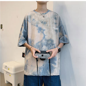 フード付きゲセンダカップルTシャツブラックヴィンテージTシャツTシャツタイダイTシャツ - Product Image 5