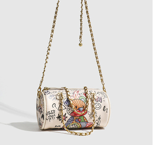 Cartoon Doodle Bear borsa a tracolla da donna catena in metallo Mini borsa a cilindro in pelle di alta qualità adorabile <span class=keywords><strong>portafoglio</strong></span> <span class=keywords><strong>bambina</strong></span> - Product Image 6