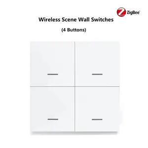 Zigbee 3.0 Smart Scene Wall Switches For Lighting 4 Gang Wall Switches For LED Lighting Home Appliance Support Smart TUYA APP