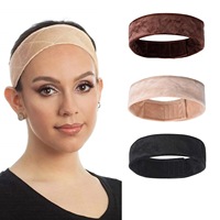 Bandeau antidérapant en velours pour perruque, réglable avec fermeture auto-agrippante, pour femmes, idéal pour la danse classique, accessoires pour la perte de cheveux