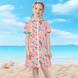 2024 New Arrival tùy chỉnh trẻ em của sợi nhỏ Khăn tắm dây kéo CAPE mui xe mô hình thể thao bơi bãi biển in beachrobe - Product Image 5