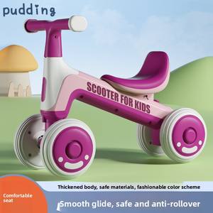 Vélo d'équilibre pour enfants sans pédales, vente directe usine, pour tout-petits de 1 à 3 ans, trotteur à quatre roues, voiture à glisser, petit <span class=keywords><strong>draisienne</strong></span> - Product Image 5